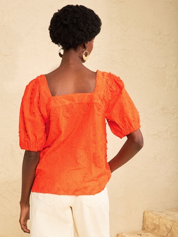 love & roses Blouse in Orange