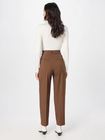 Lindex Regular Pleat-Front Pants 'Tyra' in Brown