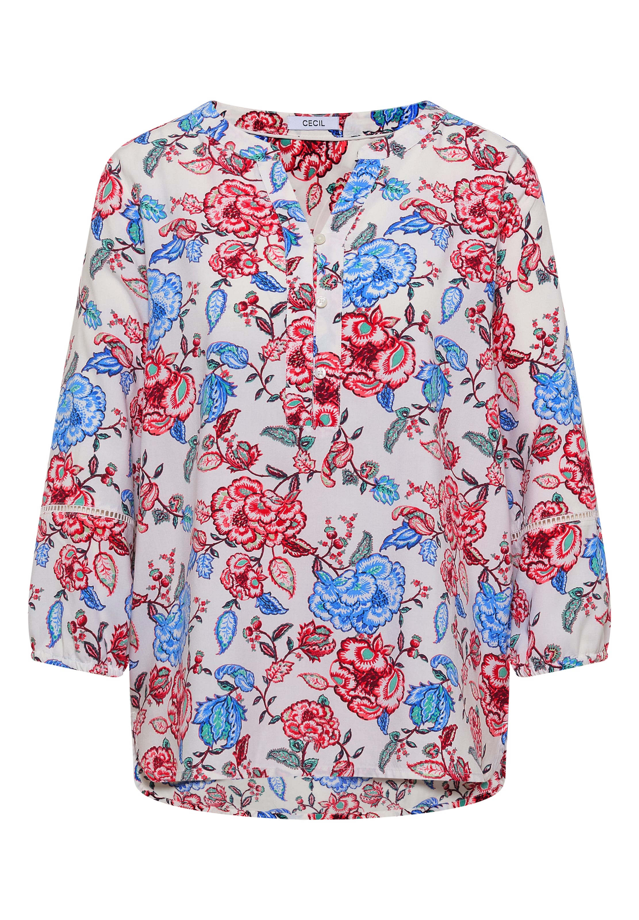 CECIL 3/4-Arm Tunika mit floralem Muster in XXXL in weiß, Produktansicht