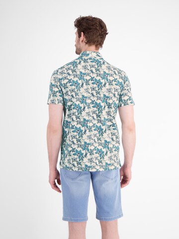 LERROS Sommerliches Poloshirt mit angesagtem, floralem Printmuster in Weiß