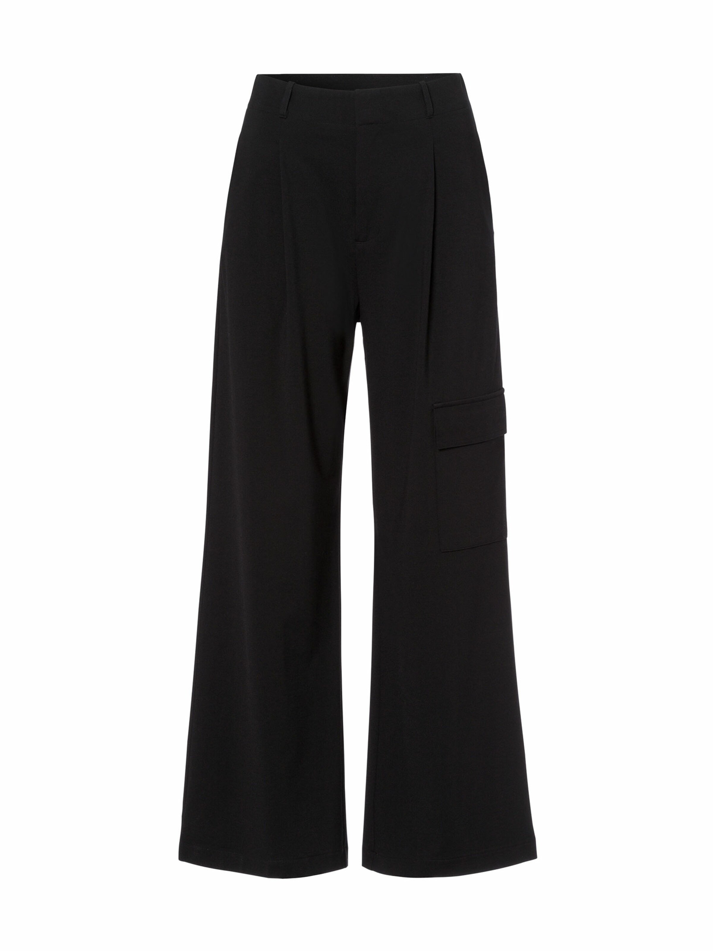 Les Lunes Wide leg Cargo trousers 'ARIAA' in Black: front