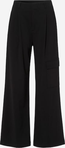 Les Lunes Wide leg Cargobroek 'ARIAA' in Zwart: voorkant