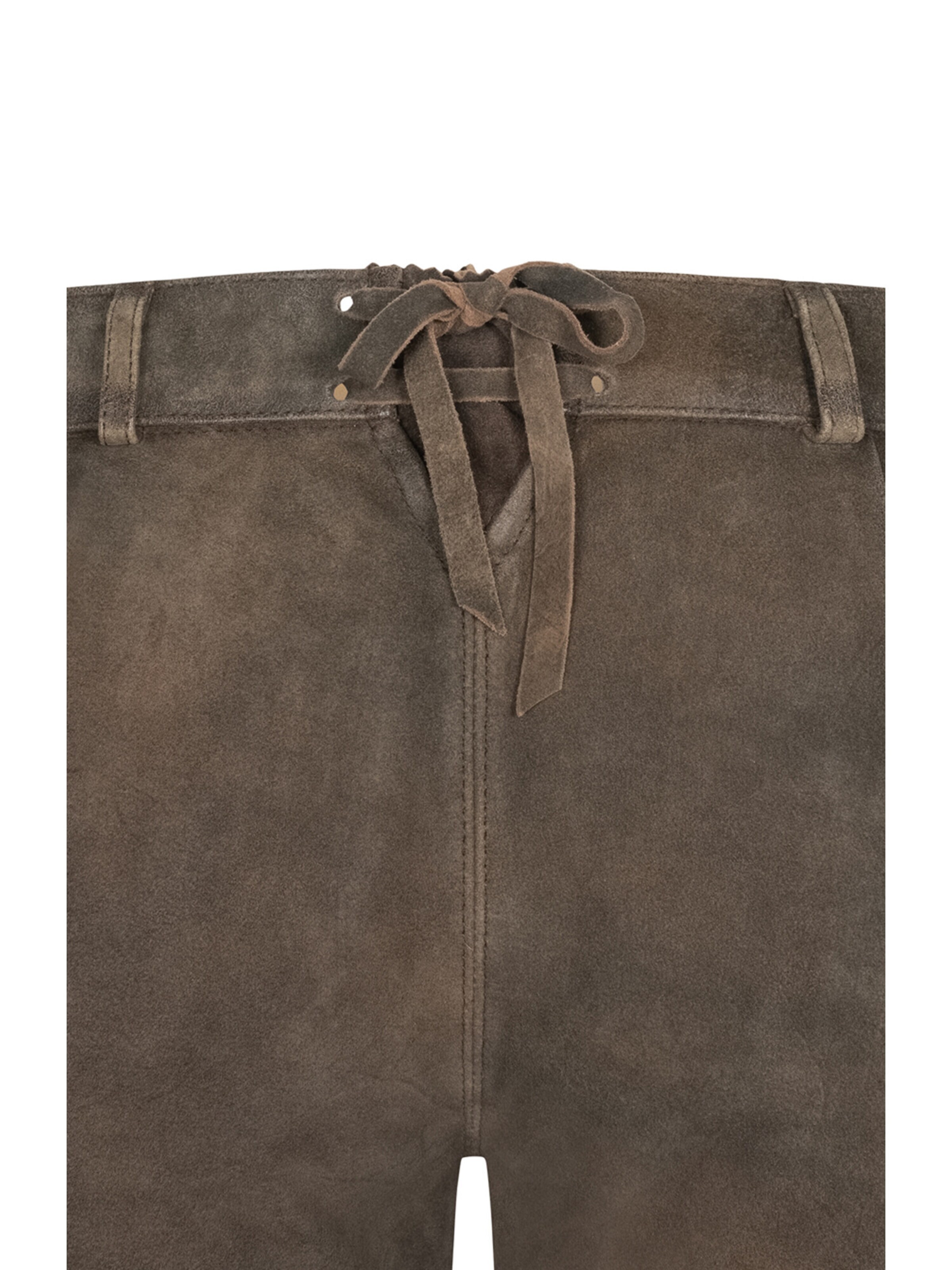 Trachtenhof Nübler Regular Traditional Pants 'Lederhose Hotpant Meera' in Brown