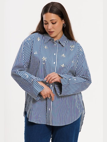 YOEK Blouse in Blauw: voorkant