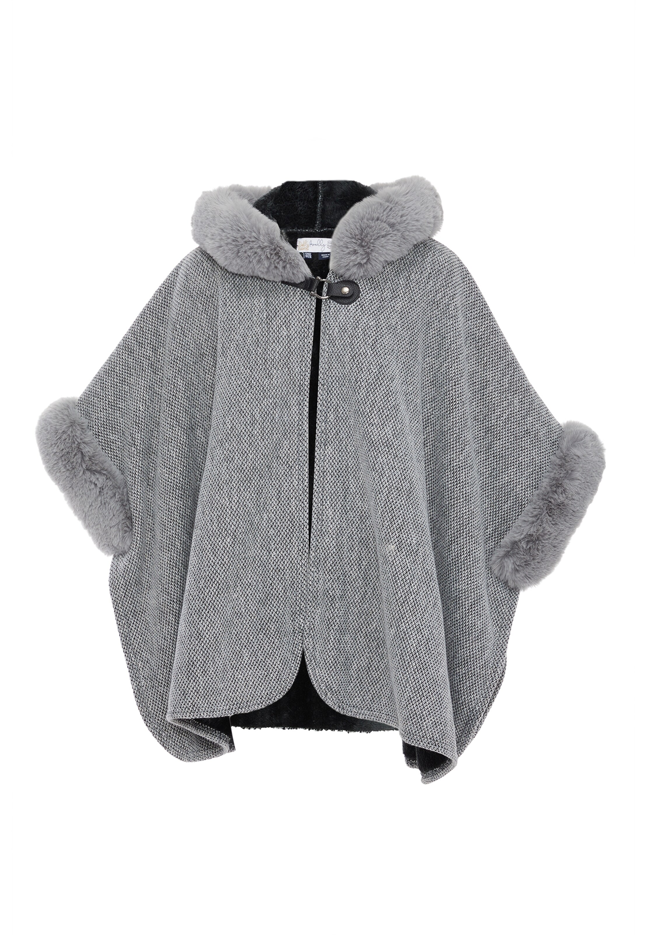 FRAULLY Cape in Grijs: voorkant