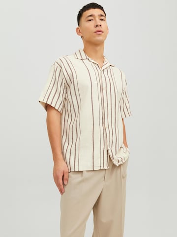 JACK & JONES Comfort fit Button Up Shirt 'Cabana' in White: front