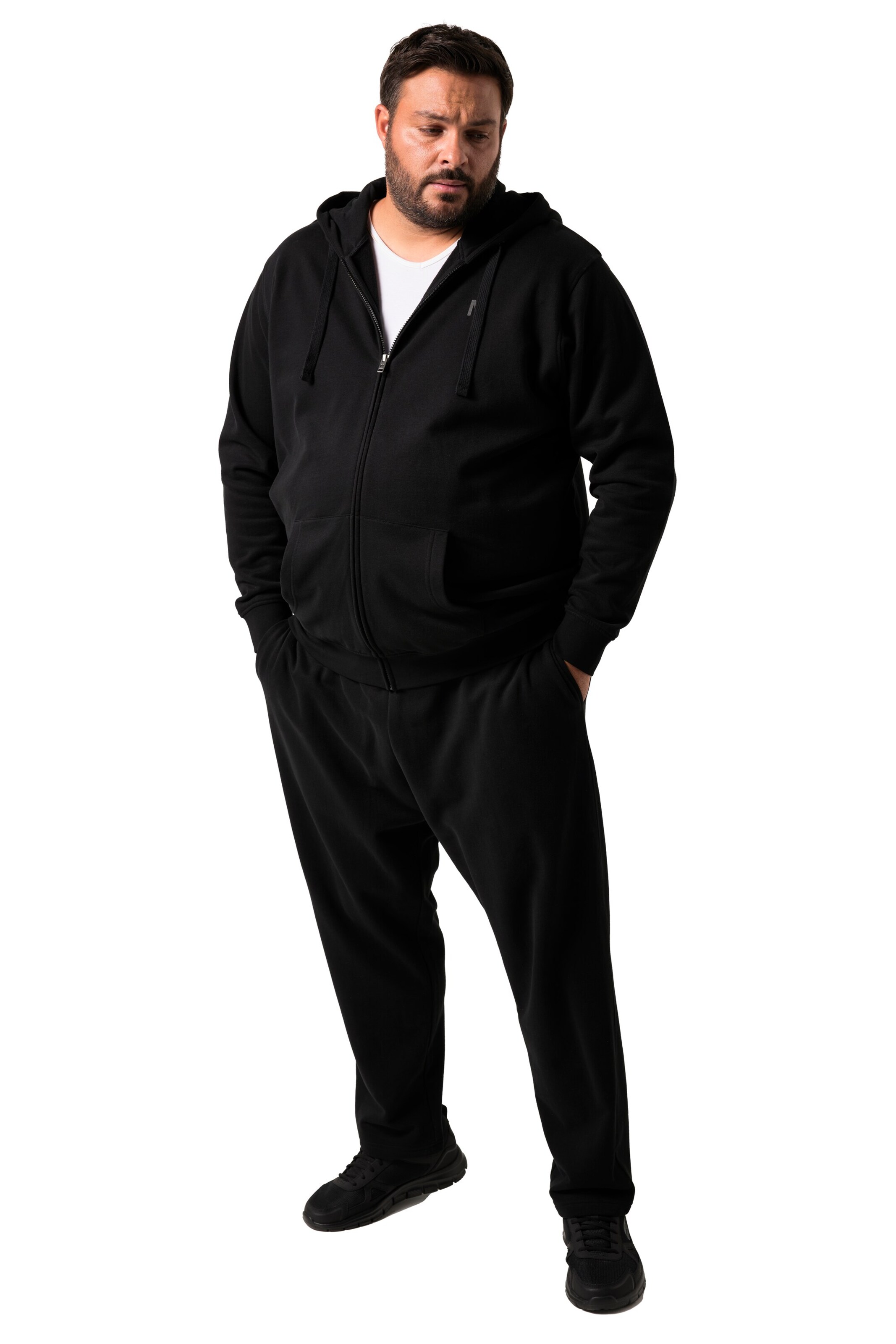 Men Plus Sweatshirt in Schwarz: Vorderseite