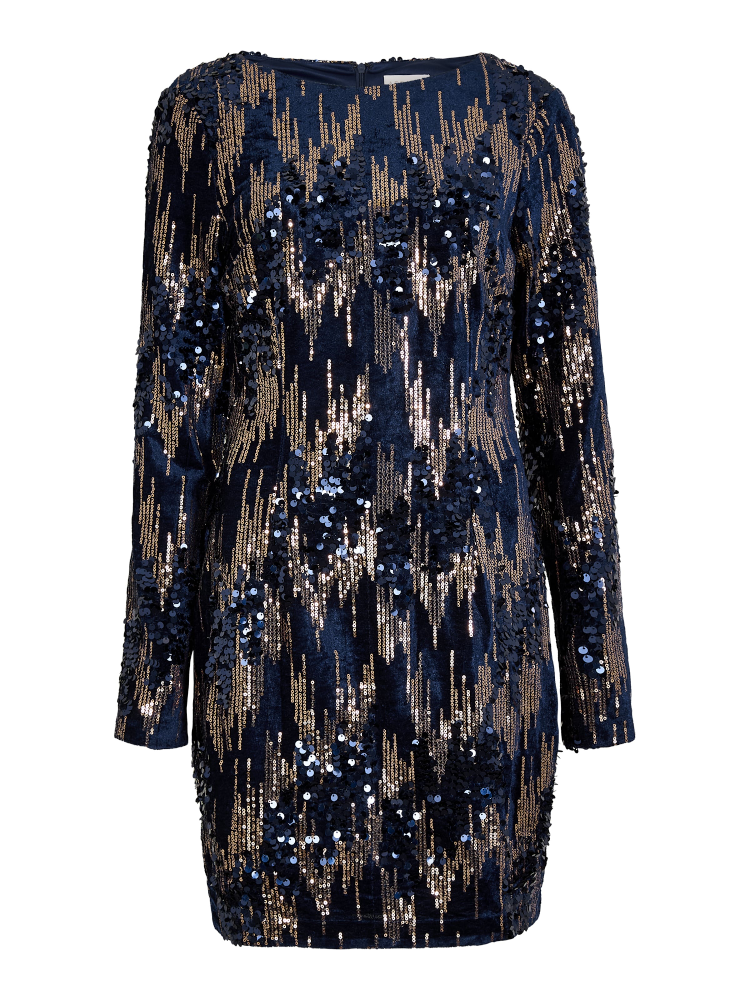 Apricot Mixed Sequin Velvet Bodycon Mini Dress ' ' in navy, Produktansicht