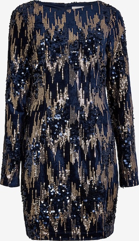 Apricot Mixed Sequin Velvet Bodycon Mini Dress ' ' in Blau: Vorderseite