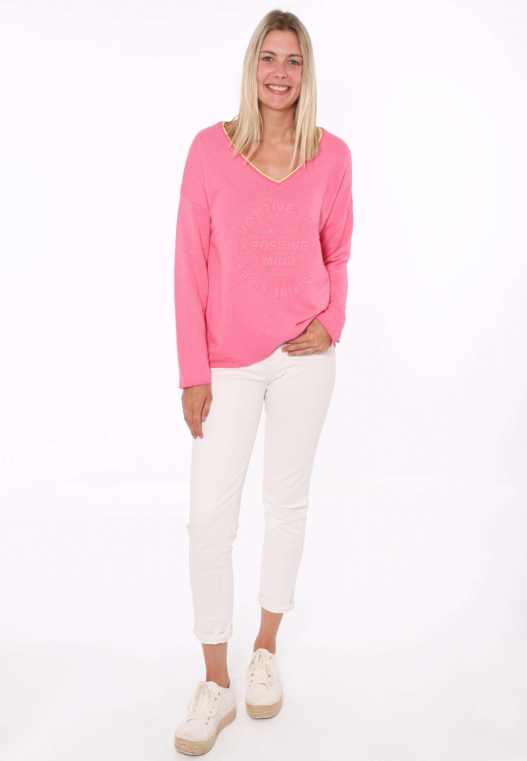 Sweat-shirt Zwillingsherz en rose : devant