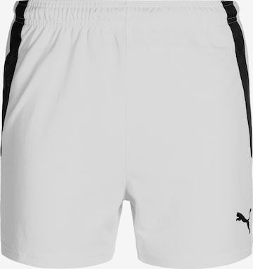 PUMA Regular Workout Pants 'TeamLiga' in White: front