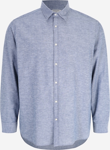 Coupe slim Chemise Jack & Jones Plus en bleu : devant