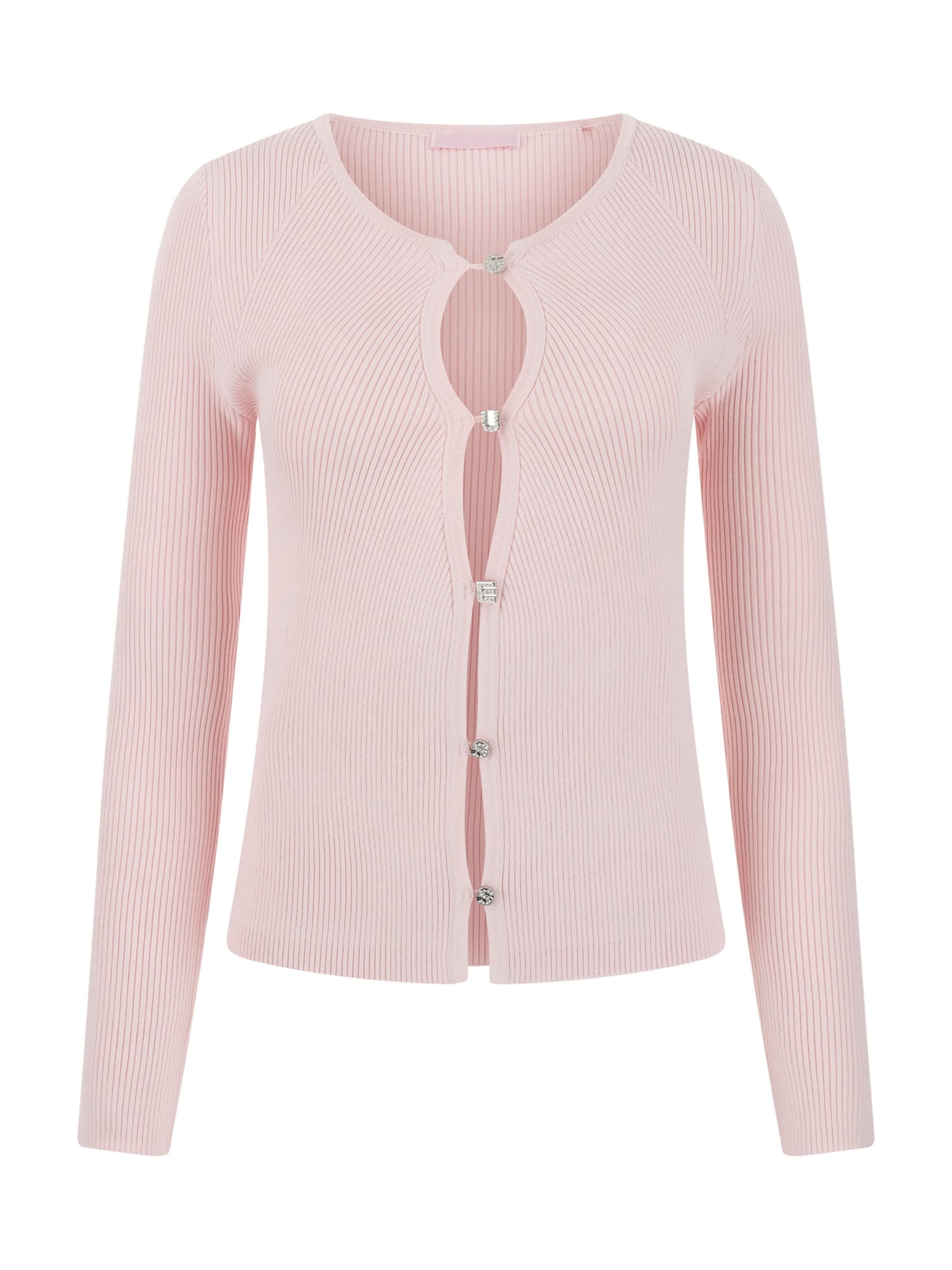 GUESS Πλεκτή ζακέτα 'STELLA' σε ροζ: μπροστά