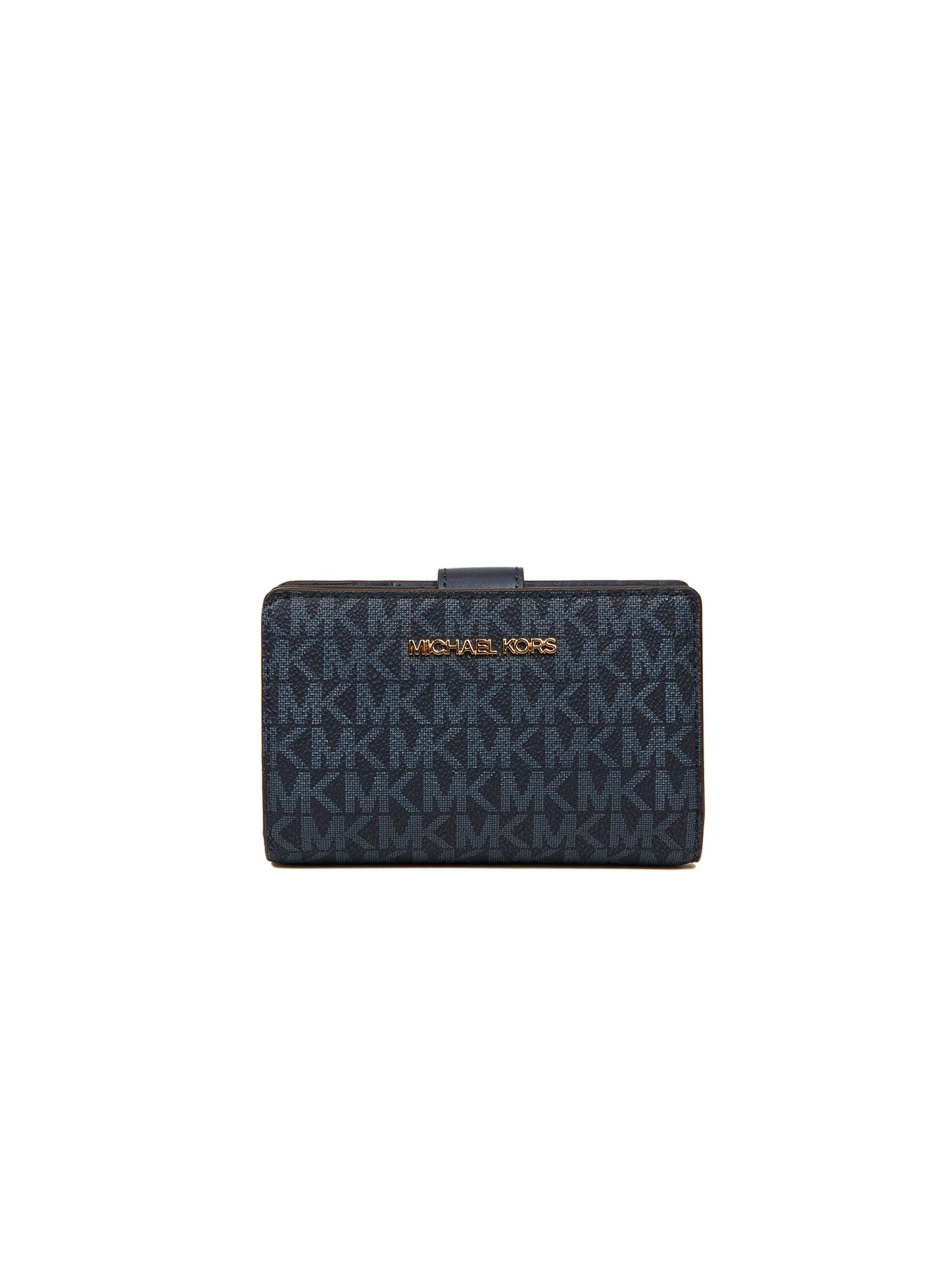 Michael Kors Portemonnaie 'Novelty Medium Bi-Fold Zip Coin With Key Fob'‌‌‌‌‌ in Blau: Vorderseite