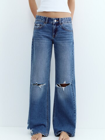 Pull&Bear Široký strih Džínsy - Modrá: predná strana