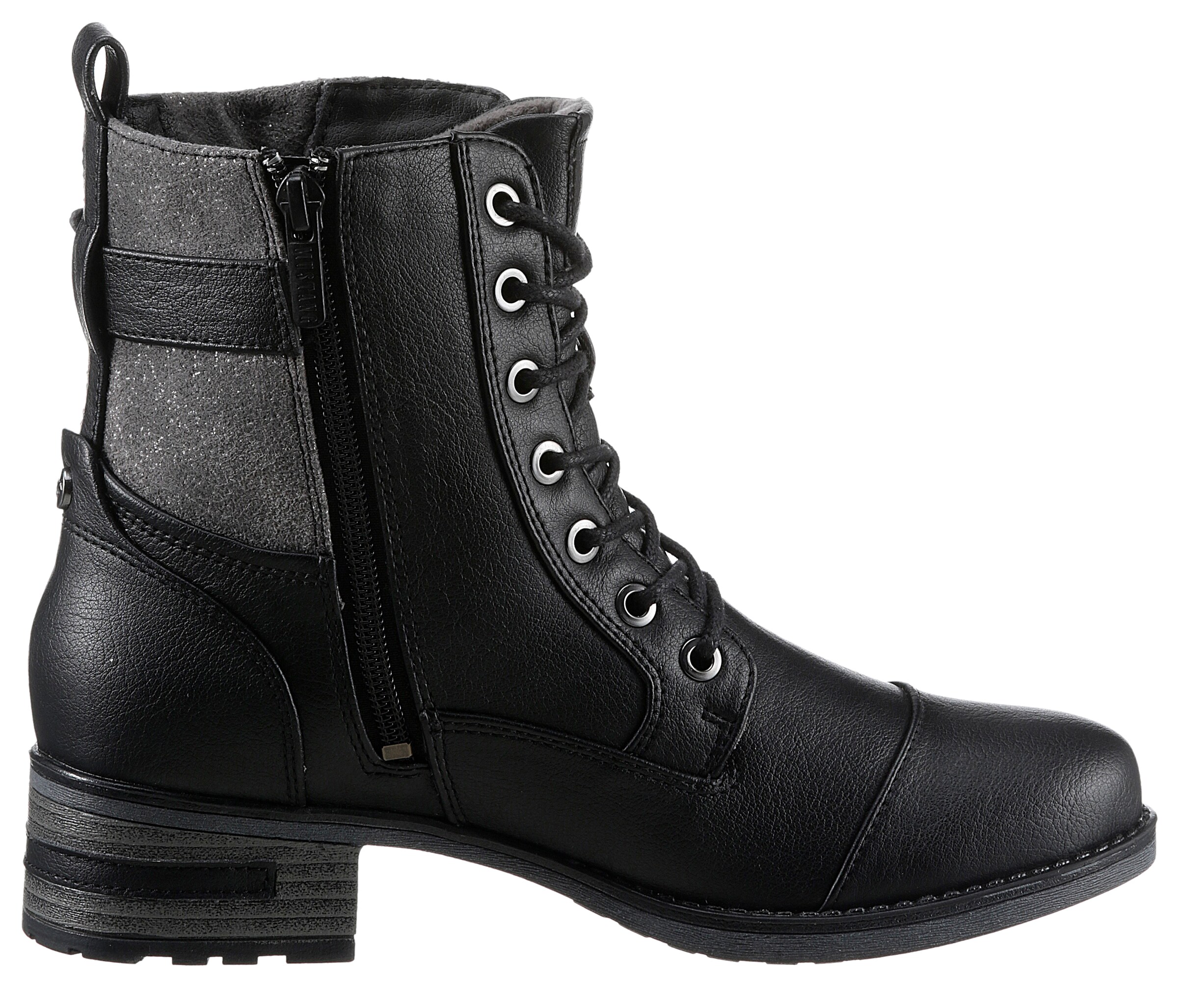 MUSTANG Lace-up bootie in Black