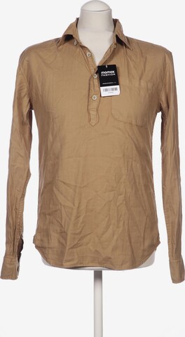 MANGO Button Up Shirt in XS in Beige: front