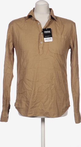 MANGO Button Up Shirt in XS in Beige: front