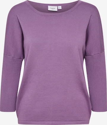 SAINT TROPEZ Saint Tropez A2561, MilaSZ R-Neck Pullover in Lila: predná strana