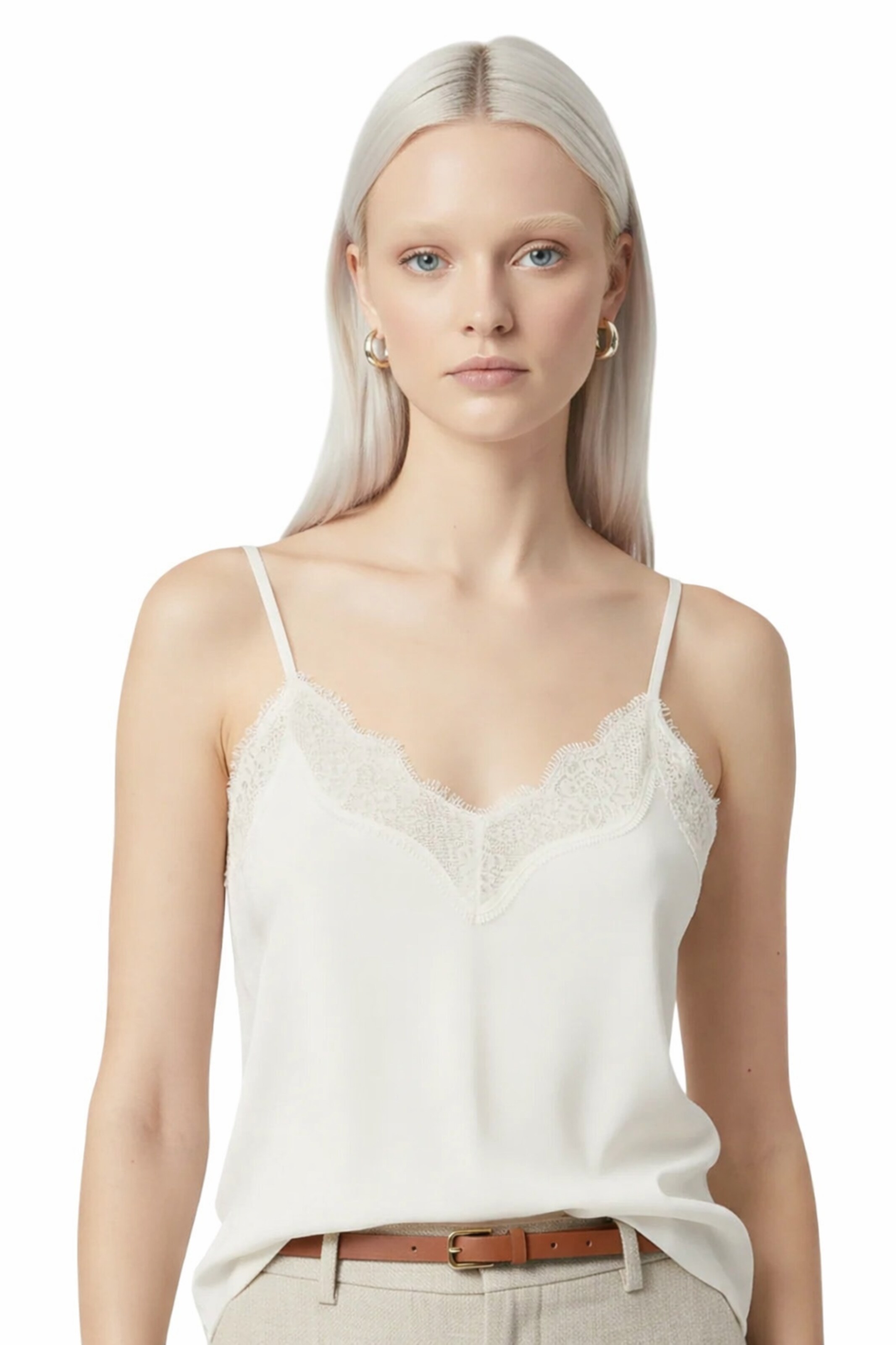 Alexa Dash Top in Beige: front