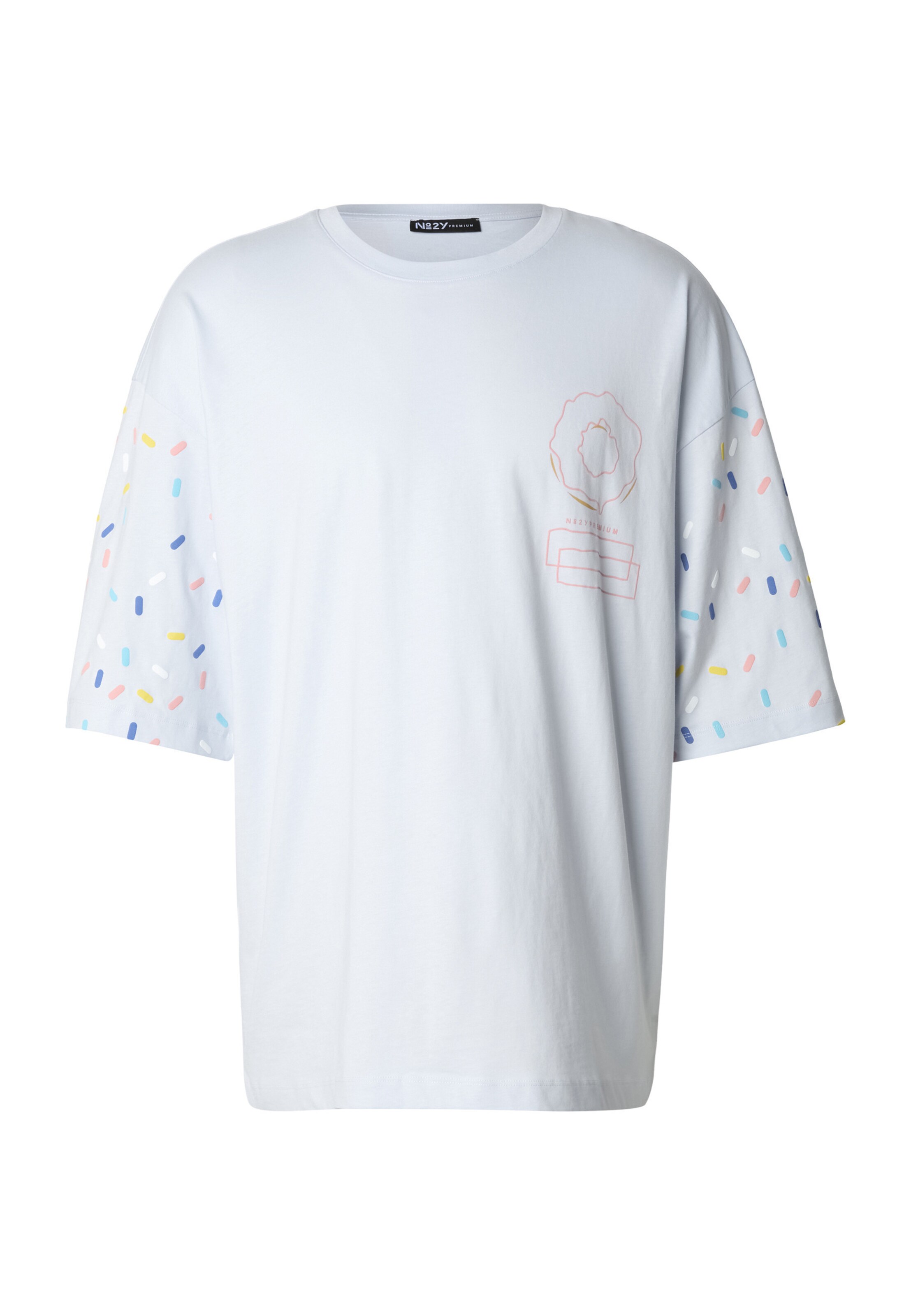 2Y Premium Shirt 'Sprinkle Donut' in L in de kleur Pastelblauw / Mokka / Geel / Rosa, Productweergave