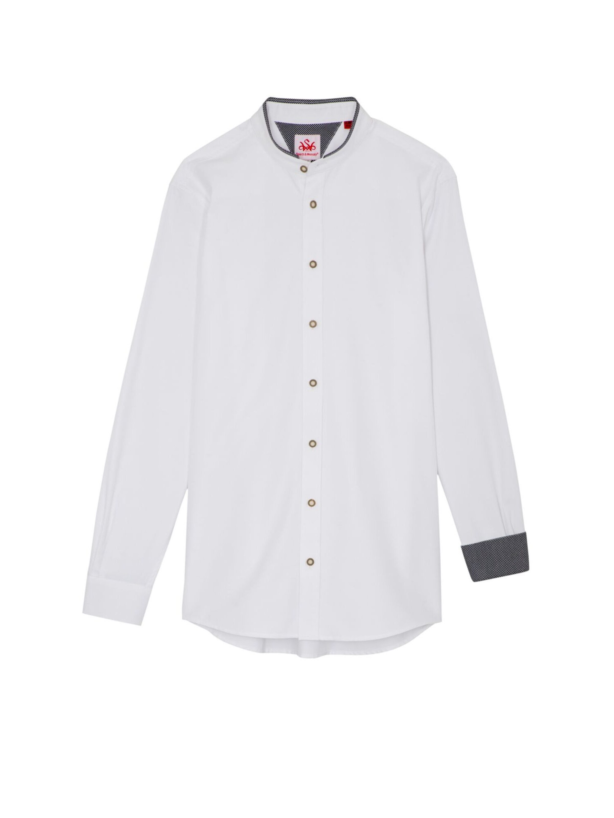 SPIETH & WENSKY Regular fit Klederdracht overhemd 'Bauzing' in Wit: voorkant