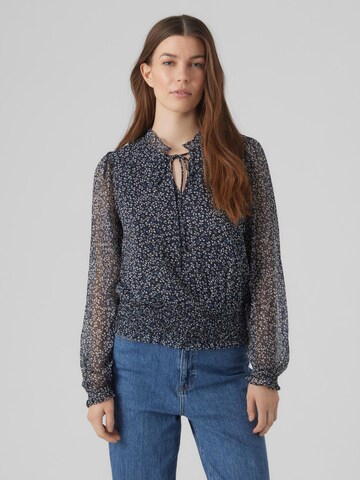 VERO MODA Blouse 'MILLA' in Blauw: voorkant