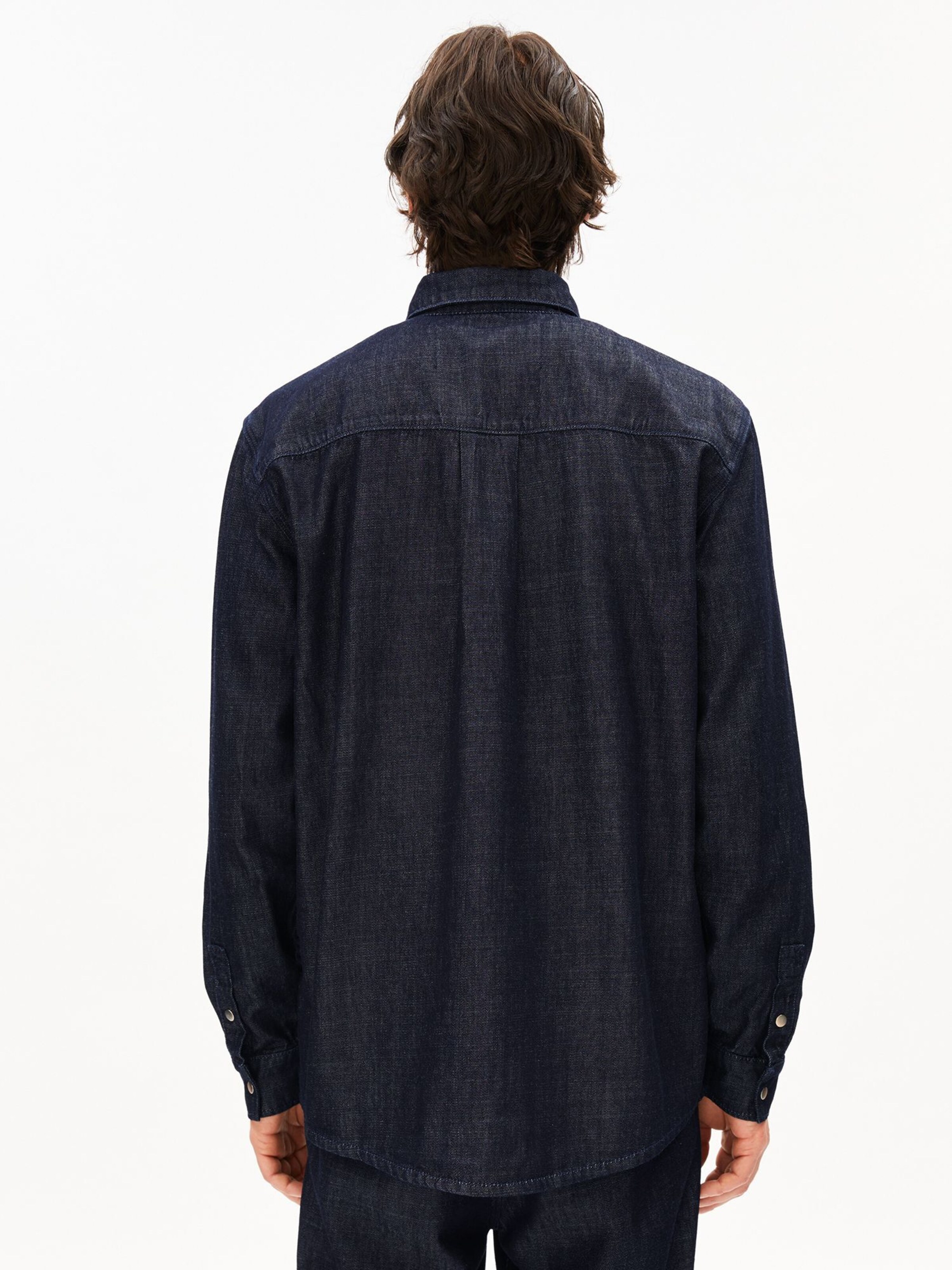 ARMEDANGELS Comfort fit Button Up Shirt in Blue