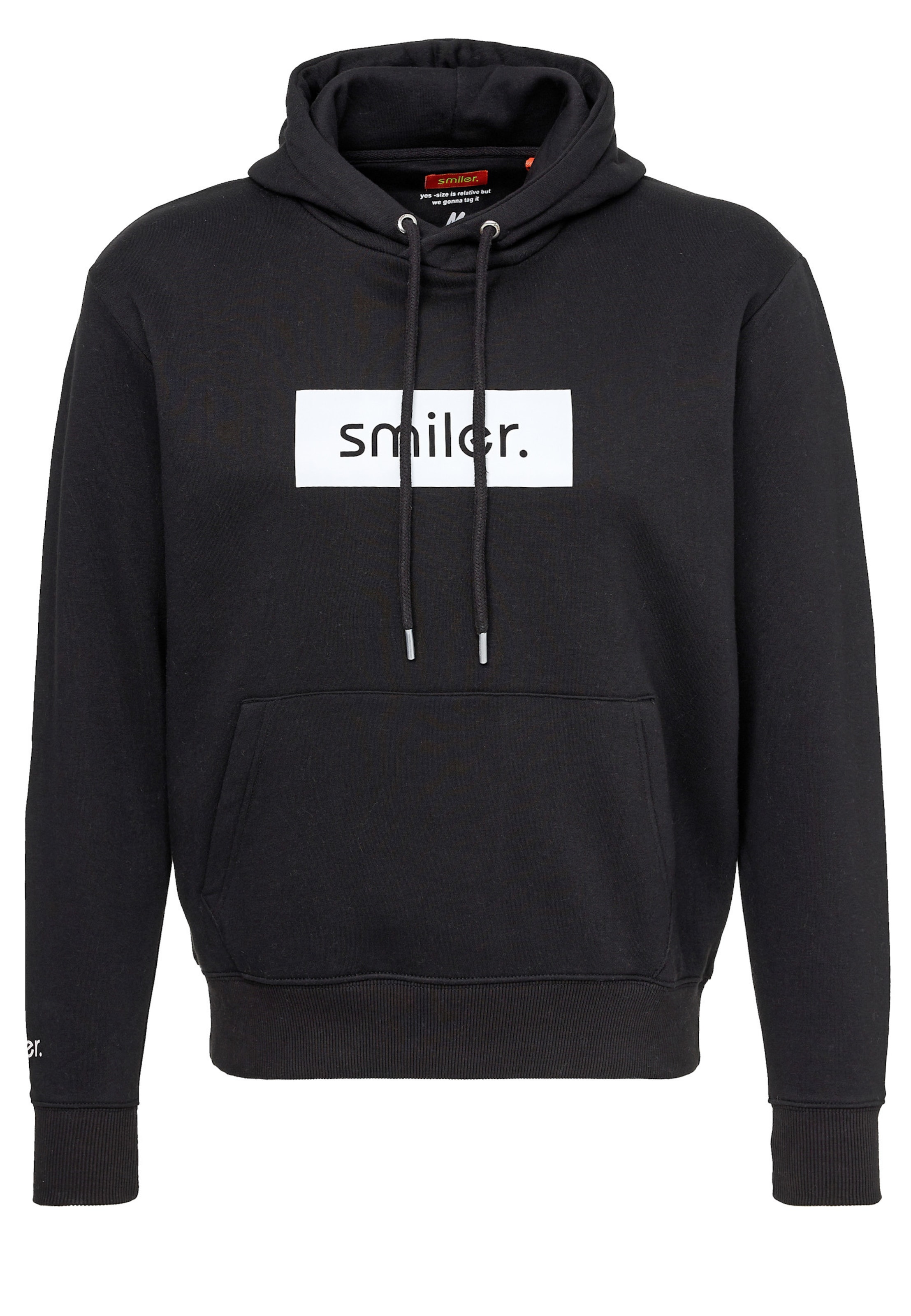 smiler. Sweatshirt 'Happy' in Black: front