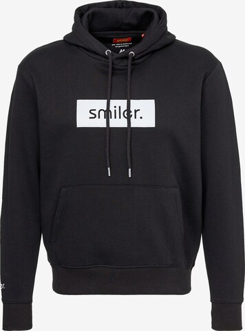 smiler. Sweatshirt 'Happy' in Zwart: voorkant