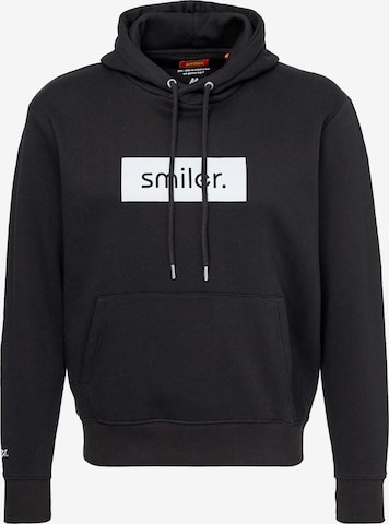 smiler. Sweatshirt 'Happy' in Black: front