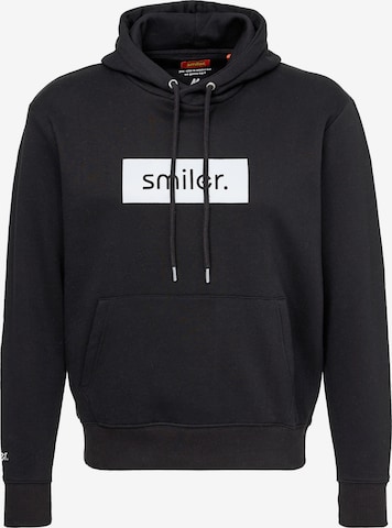 Sweat-shirt 'Happy' smiler. en noir : devant