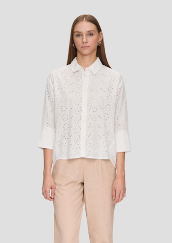QS Blouse in Wit: voorkant