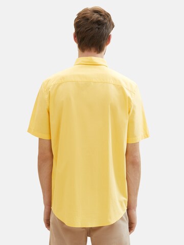 TOM TAILOR Comfort fit Button Up Shirt in Yellow