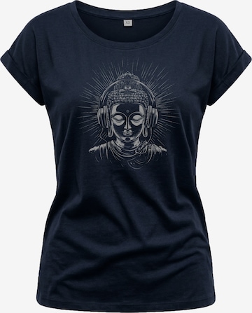 MAKAYA Shirt 'Buddha' in Blue: front