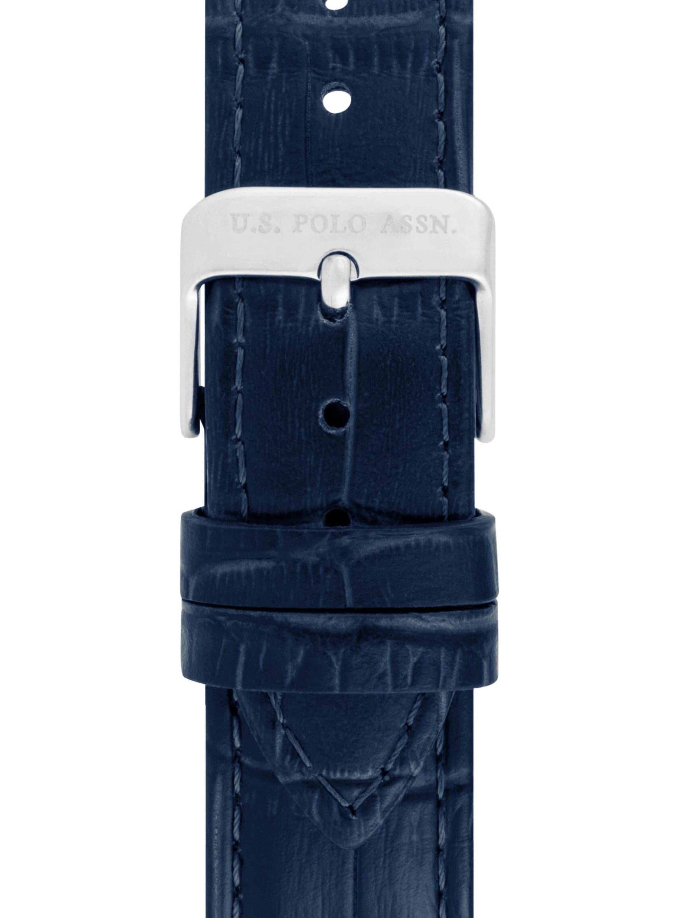 Montre à affichage analogique 'Brandon Leather' U.S. POLO ASSN. en bleu