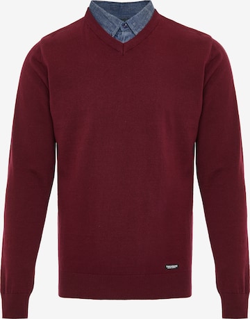 Threadbare Sweater 'Panda' in Red: front