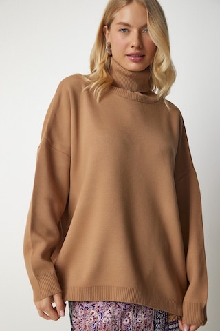 Pull-over Happiness İstanbul en marron : devant