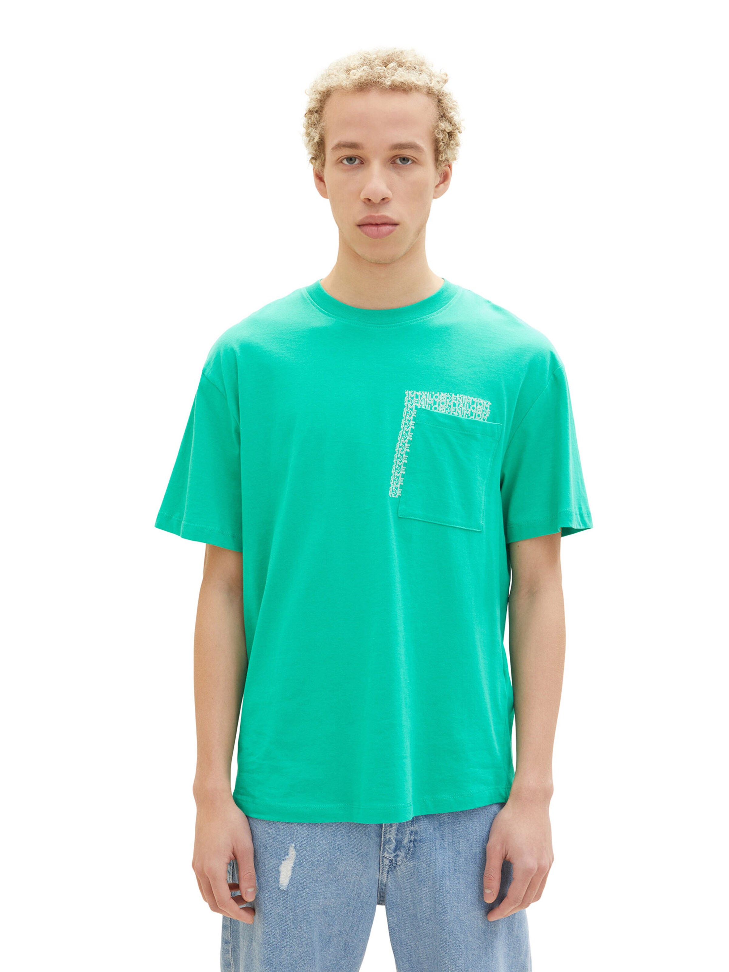 T-Shirt TOM TAILOR DENIM en vert : devant
