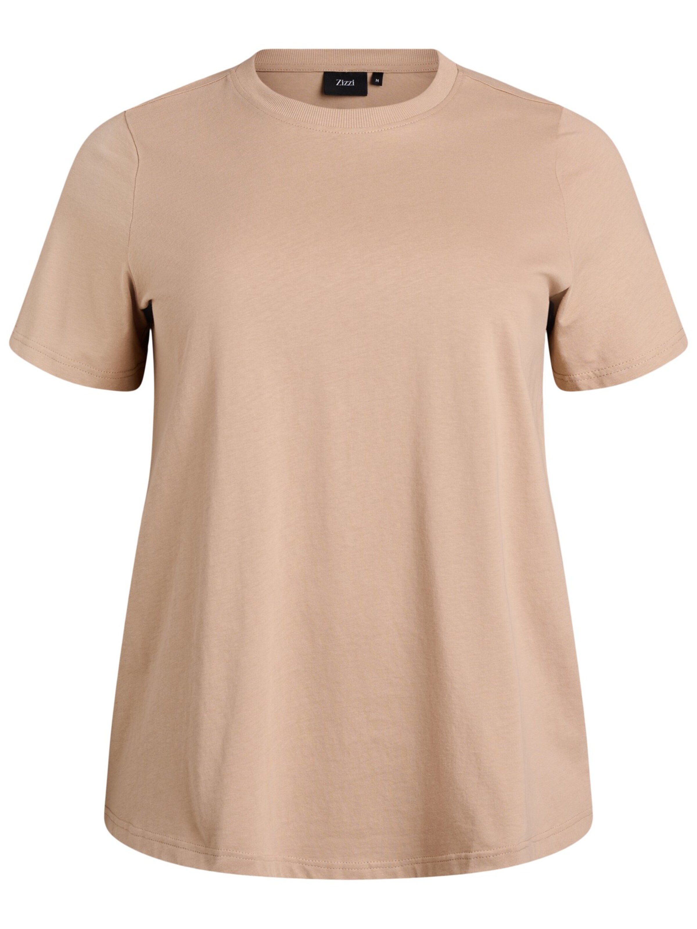 Zizzi T-Shirt 'Charlin' in Beige: Vorderseite
