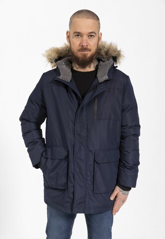 Jimmy Sanders Winterjas in Blauw: voorkant