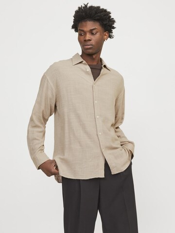 JACK & JONES Comfort Fit Hemd in Beige: Vorderseite