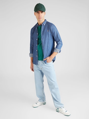 mėlyna FARAH Standartinis modelis Marškiniai