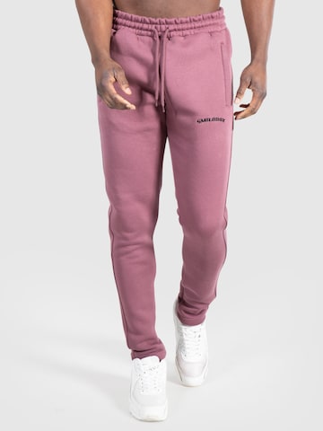 Coupe slim Pantalon 'Merrick' Smilodox en violet : devant