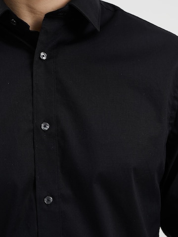 WE Fashion Slim fit Button Up Shirt in Black