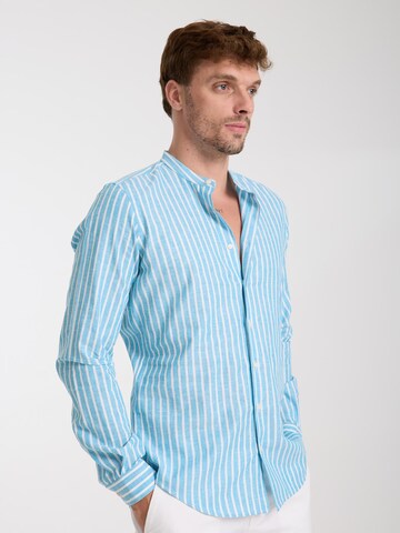 Slim fit Camicia business 'Caravaggio' di 7Camicie in blu