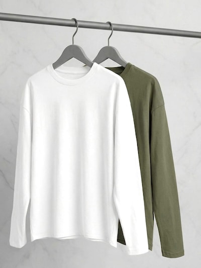 Trendyol Curve Shirt in Khaki / White, Item view
