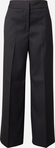 Calvin Klein Regular Trousers with creases in Black: front