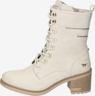 MUSTANG Lace-Up Ankle Boots in Beige