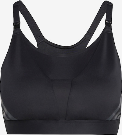 Sportinė liemenėlė 'Powerimpact Luxe' iš ADIDAS PERFORMANCE, spalva – pilka / juoda, Prekių apžvalga